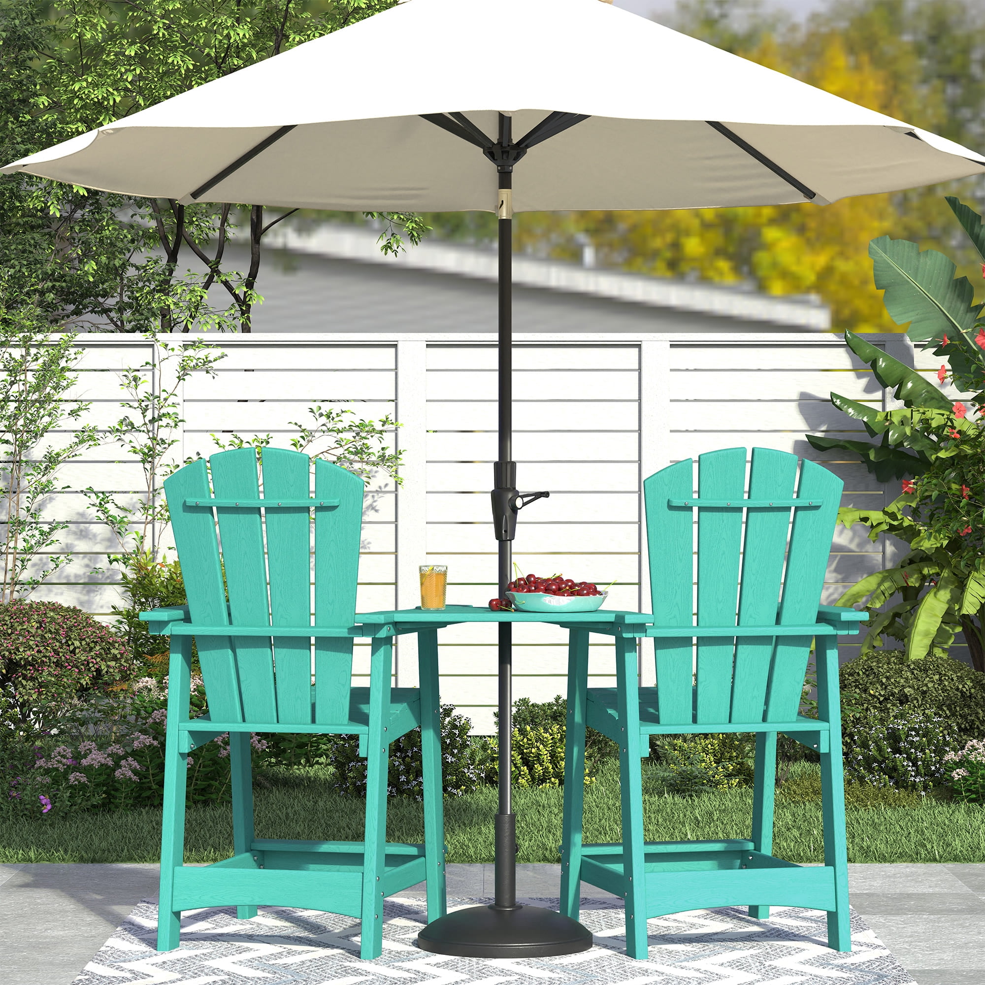 Vicllax Outdoor Tall Adirondack Chairs Beach Style HDPE for Garden 28.9"Lx22.6"Wx52.2"H