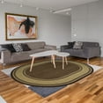 thumbnail image 6 of Ottomanson Non-Slip Area Rug for Living Room 5' x 6'6" Oval Durable Low Profile Carpet, Brown Border, 6 of 8