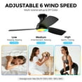 thumbnail image 4 of Consciot Smart 44-inch Ceiling Fan with Light, Matter Enabled, Google/Alexa/Apple Home Voice Control, Quiet DC Motor, 6-Speed, Flush Mount for Low Ceilings, Remote & App Control, Easy Installation, 4 of 8
