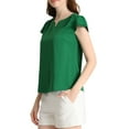 thumbnail image 4 of Allegra K Women's Solid V Neck Cap Short Sleeves Work Blouse, 4 of 6