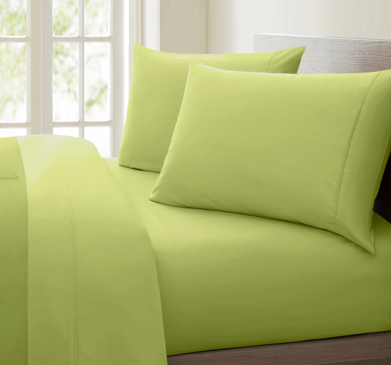 Green Solid King Size 4 Piece Sheet Set 1000 Thread Count 100% Egyptian Cotton 