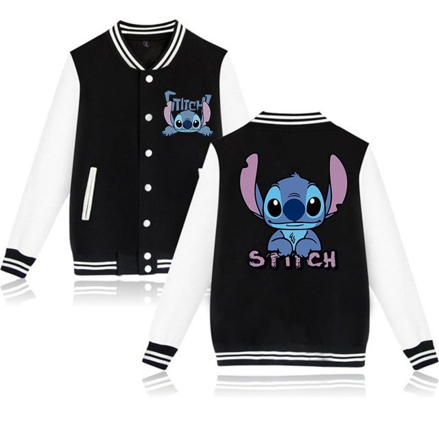 Y2k 90s Stitch Disney Sudadera con capucha chaqueta de béisbol hombres mujeres sudadera niños niñas chaquetas Harajuku ropa de calle abrigos universitarios