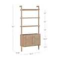 thumbnail image 4 of Nathan James Beacon 3-Shelf Bookcase with Seagrass Cabinet, Solid Wood Bookshelf with Storage with Solid Wood Frame, Seagrass/Raw Oak, 4 of 5