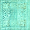 thumbnail image 1 of Ahgly Company Indoor Square Persian Turquoise Blue Traditional Area Rugs, 4' Square, 1 of 4