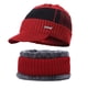 thumbnail image 1 of Minnieouse 2 unids/set hombres Skullies Beanie sombrero gorro de invierno sombreros para hombres mujeres lana bufanda gorras conjunto pasamontañas máscara Sombreros rojo Minnieouse AP0389-04B, 1 of 4