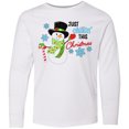 thumbnail image 3 of Inktastic Just Chillin' This Christmas Fun Snowman in Top Hat Long Sleeve Youth T-Shirt, 3 of 5