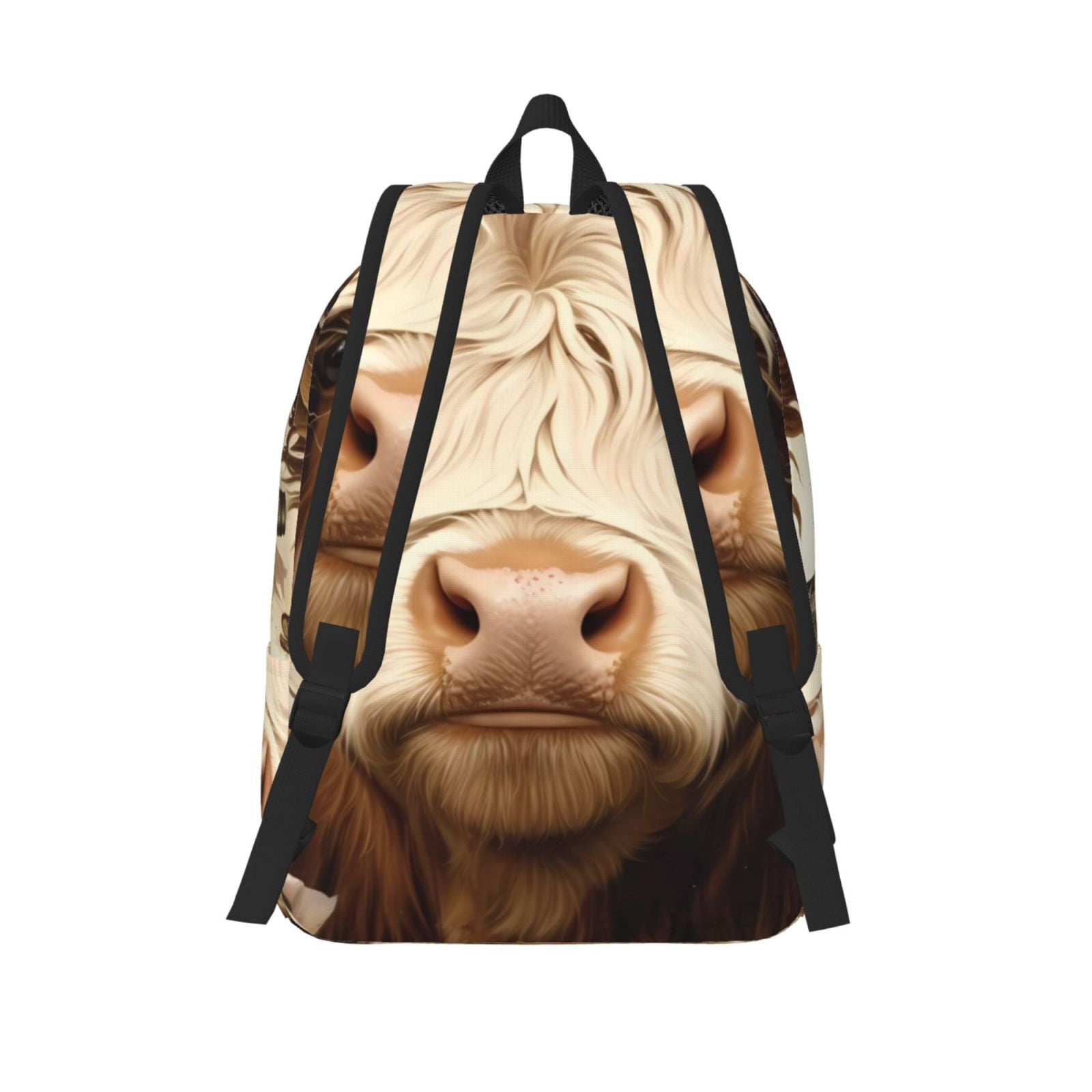 Picia Butterfly Cow Barrel Printed Canvas Daypack - Stylish and Durable Vintage Compact Backpack - Class, Work, Travel, or Laptop Bookbag,Organized Compartments-Small
