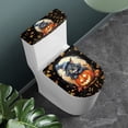 thumbnail image 3 of HELLHERO Soft Toilet Seat Cover Set & Stretch Fit Elastic Bottom Adjustable with 2 Piece Bathroom Toilet Cozy Set, Happy Halloween, 3 of 7
