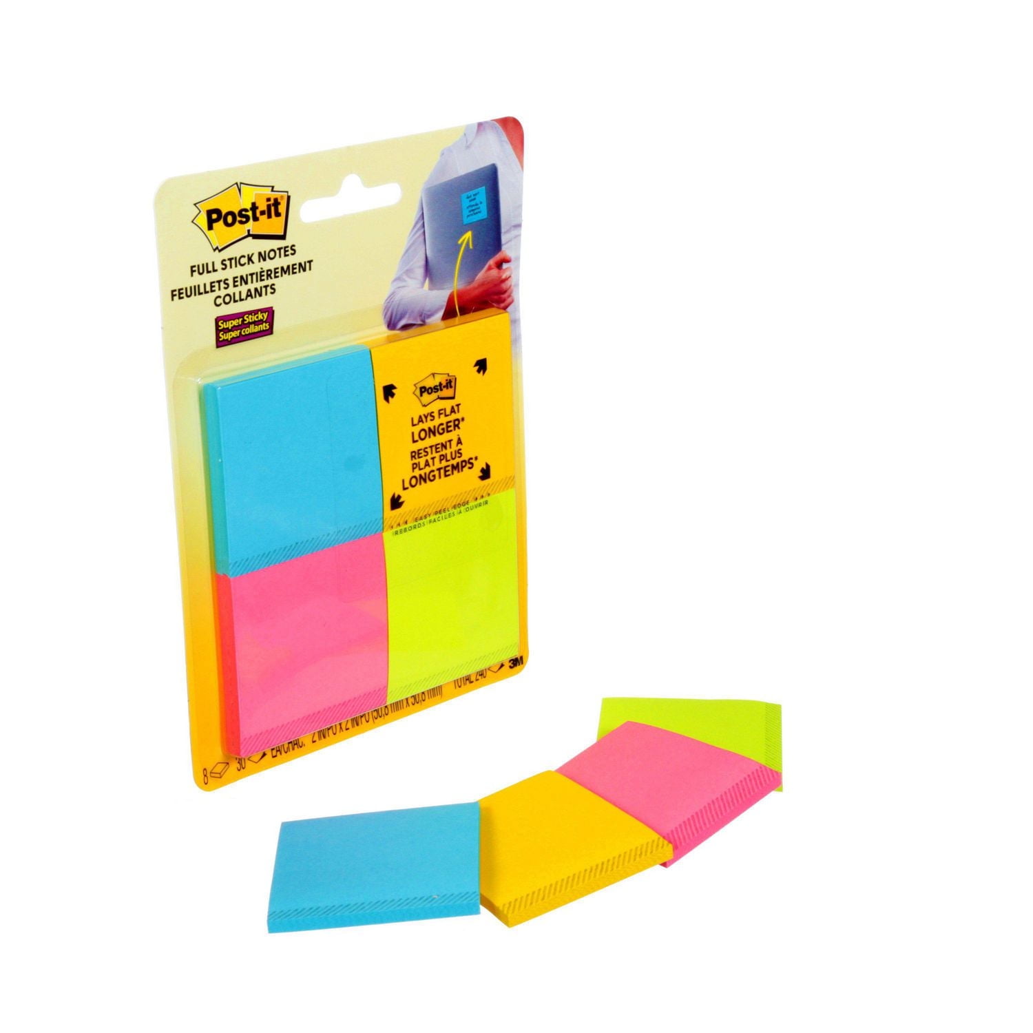 Post-it® Super Sticky Notes, Rio de Janeiro Collection, 2 in x 2 in (5 cm x 5 cm), 25 sheets per pad, 8 pads per pack