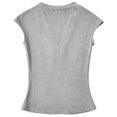 thumbnail image 5 of Arlun Womens Short Sleeve Tops Button up V-Neck Henley Solid Color Stretch Tight T Shirts Slim Fit Casual Summer Tops Basic Tee Shirts Light Gray S, 5 of 8