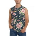 thumbnail image 2 of Lsque Vintage Floral Print Men's Cotton Blend Sleeveless Muscle Shirts (S-3XL)- Moisture Wicking, Odor Protection, UPF 30+,X-Large, 2 of 8