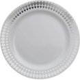 thumbnail image 2 of Exquisite White/Silver Radial Wedding & Party Dinnerware Disposable Plastic Plates 10.25" 40 Pack, 2 of 8