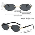 thumbnail image 3 of Trendy Fashion Cut-Edge Street Style UV400 Protection for Women Punk Shades Oval Frame Sunglasses Hip-Hop Sun Glasses Y2K Eyewear BLACK GRAY, 3 of 8