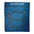 thumbnail image 1 of ASHLEIGH Flannel Throw Blanket Detail Jeans Blue Pocket Denim Stock Pattern Traditional Trousers Soft for Bed Sofa and Couch 58x80 Inches, 1 of 1