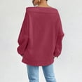 thumbnail image 5 of Qzwdhjm Off Shoulder Sweatshirts for Women Drawstring Long Sleeve Sweatshirt Soft Loose Casual Fall Pullover Tops, 5 of 7