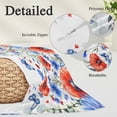 thumbnail image 2 of Red Blue Flowers Pillow Covers, Linen Long Throw Pillow Case, Spring Floral Elegant Pastoral Watercolor Holiday Pillow Protector Decorative Cushion Cover for Living Room/Bedroom 20" x 36", 2 of 8