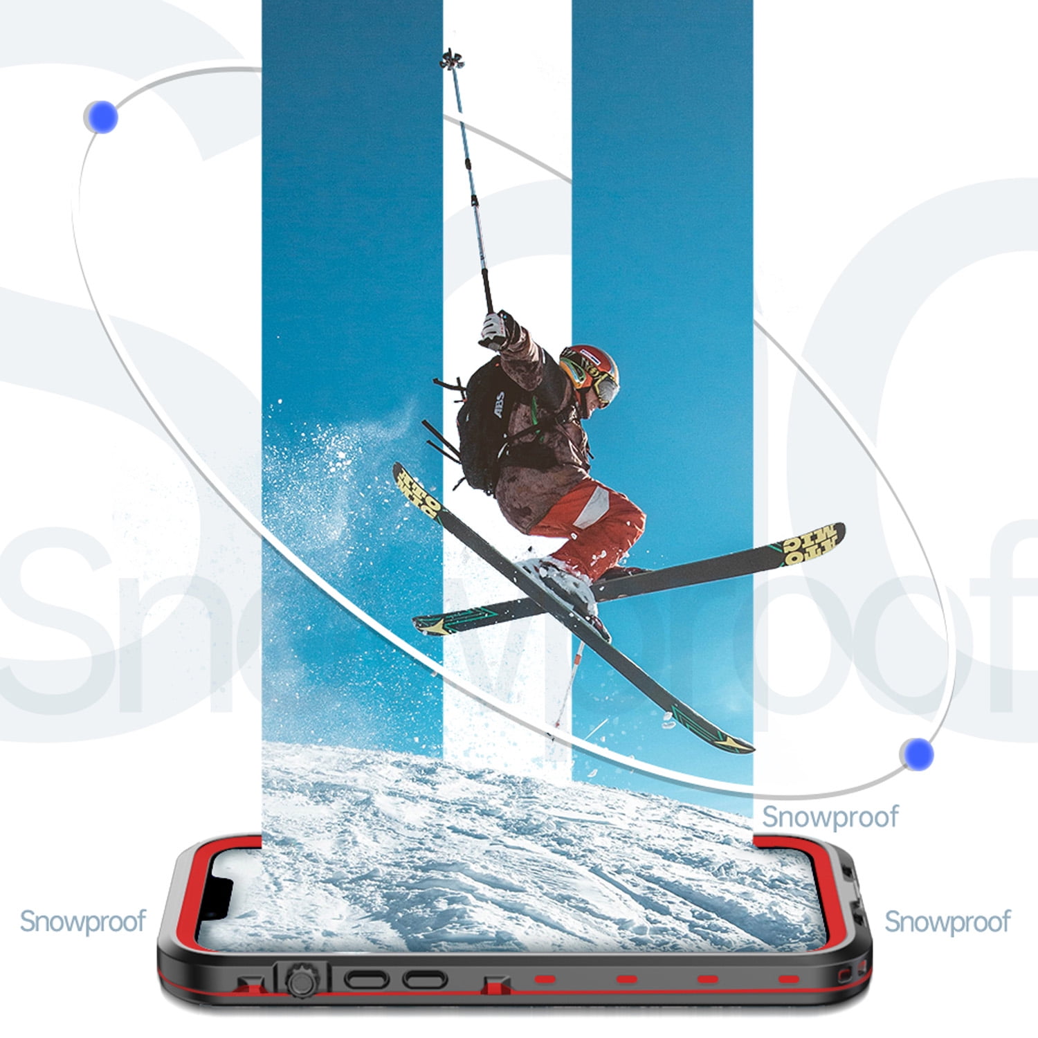Allytech iPhone 14 Plus Case Waterproof, Magsafe Wireless Charging Full Body Protection Dust Proof Waterproof Build-in Screen Protector Daily Use Phone Case Cover for Apple iPhone 14 Plus- Red