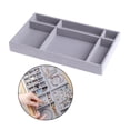 thumbnail image 4 of Velvet Jewelry Display Tray Earrings Bracelets Storage Organizer Container Showcase Closet Dresser 6 Grids, 4 of 8