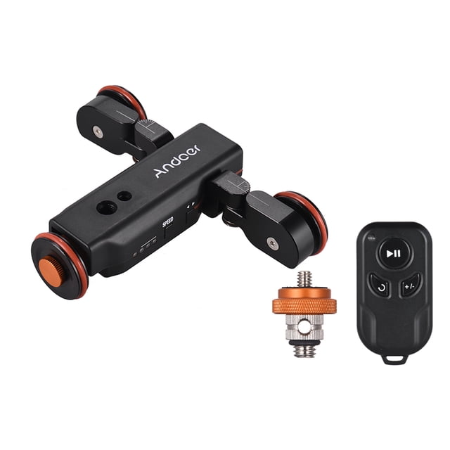 Control remoto inalámbrico / Batería recargable de 1800mAh Adaptador deslizante de 3 velocidades ajustable mini para Canon Nikon Cámara réflex digital de Sony iOS Teléfono inteligente Android, Negro Andoer Stents de fotografía