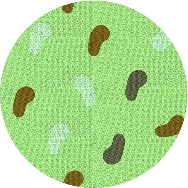 Ahgly Company Machine Washable Indoor Round Transitional GreenYellow Green Area Rugs, 7' Round