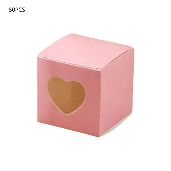 CIYISON 50Pieces Christmas Gift Box Candy Boxes Mini Cake Bakery Box with Heart Shape