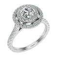 thumbnail image 2 of Dash Jewelry 1.9 Ct Round Cut Moissanite Ring - 14K White Gold Plated Solitaire Engagement Wedding Ring for Women - Bridal Gift for Her - Double Halo Anniversary Rings for Her, 2 of 6