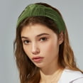 thumbnail image 2 of Diadema Anudada Ancha De Terciopelo, Diadema De Mujer, Aro Para El Cabello, Verde, 2 of 7
