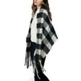 thumbnail image 2 of INC International Concepts Women's Buffalo Check Blanket Scarf Black Size Regular, 2 of 2