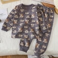 thumbnail image 2 of Vunhao Toddler Boys and Girls Outfit Sets, Long Sleeve Crewneck Thermals and Cute Print Sleepants Cotton Boys and Girls 2Pc on Sale Navy Size 6 T, 2 of 3