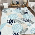 thumbnail image 2 of Hasoo Farmhouse 5' x 7' Area Rug Foldable Oriental Vintage Distressed Rug Traditional Carpet for Living Room Bedroom Gray/Blue, 2 of 6