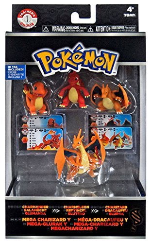 Charizard /& Mega Charizard Y Mini Figure 4-Pack Pokemon XY Charmander Charmeleon