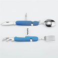 thumbnail image 2 of Advancent Acampar al aire libre Vajilla de viaje Cuchara plegable Tenedor Cortador Senderismo Picnic de acero inoxidable Utensilios de cocina Kits de desorden para acampar Azul, 2 of 6