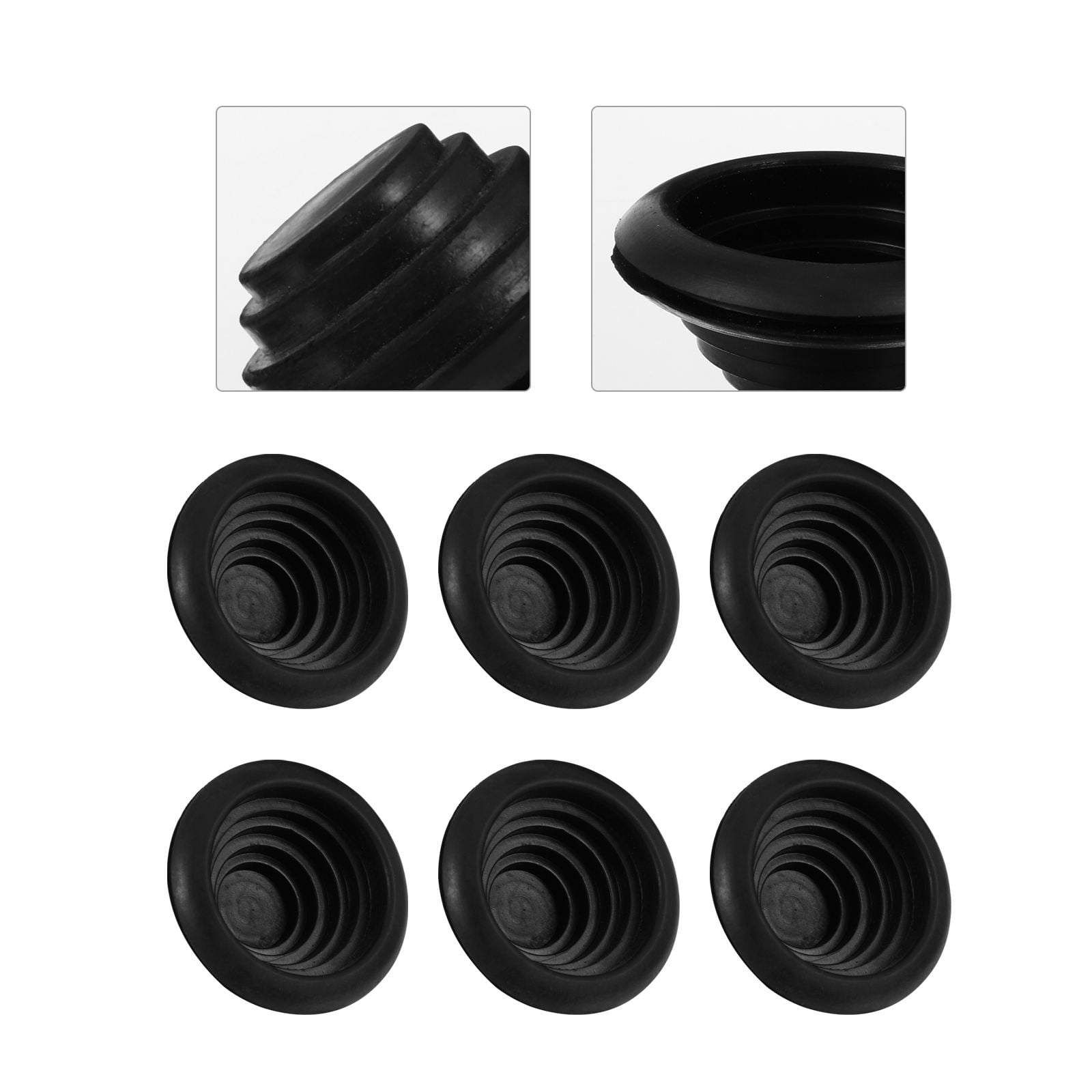 LABSERRON 10Pcs Black Shaped Grommets Rubber Gasket for Electrical Wire Protection in Drill Holes 2.4x2.4in