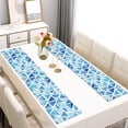 thumbnail image 2 of Blue Watercolor Triangle Pattern Summer Placemats Table Placemats Set Of 6-Linen Kitchen Washable Placemats Table Mats 11.8"x17.7" Non-Slip Heat Resistant, 2 of 5