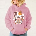 thumbnail image 1 of Sudadera con capucha con estampado divertido de gato Boba Tea, moda para mujeres y hombres, sudaderas informales, sudaderas con capucha para mujeres, 1 of 5