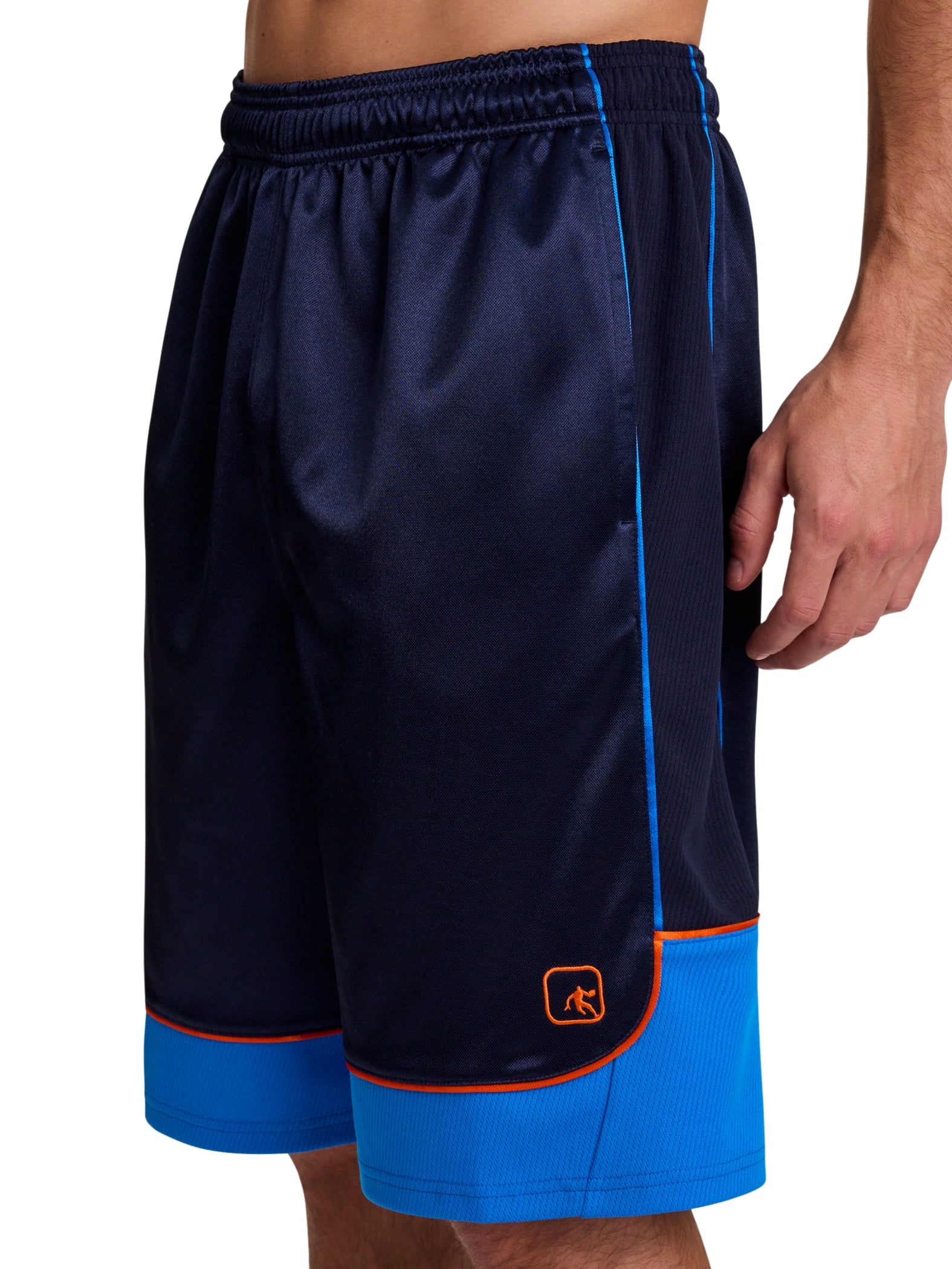 AND1 Men's and Big Men's All Court Colorblock Short, 11" inseam, up to Size 5XL