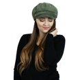 thumbnail image 2 of Brianna Newsboy Cap for Women Cancer Headwear Chemo Hat Brianna Cabbie Ladies Head Coverings Corduroy (Olive), 2 of 3