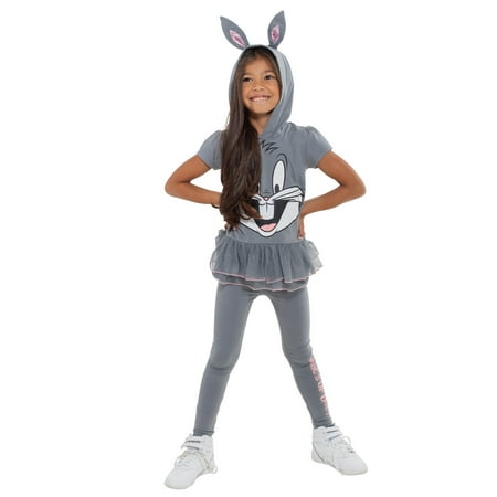 

LOONEY TUNES Buggs Bunny Toddler Girls Cosplay Graphic T-Shirt & Leggings Gray 4T