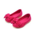 thumbnail image 3 of Xijirk Girls Solid Bowknot Student Single Soft Dance Princess Shoes,Size 2.5, 3 of 6