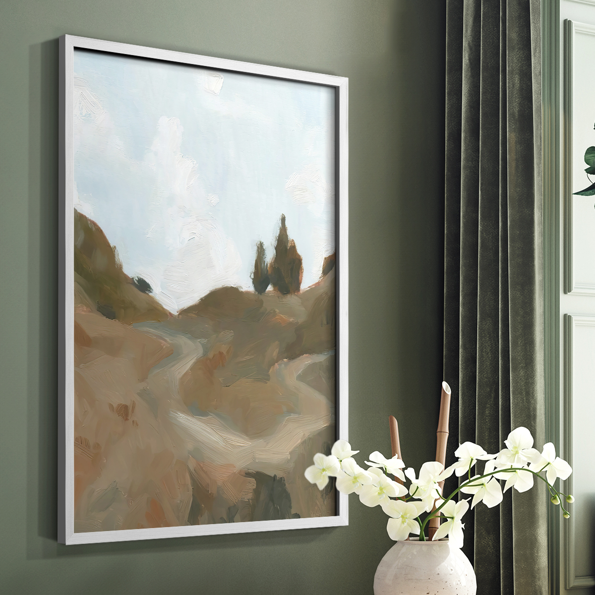 West Fork Hiking Trail III Framed Print in White Solid Wood 8 x 10 Framed Print