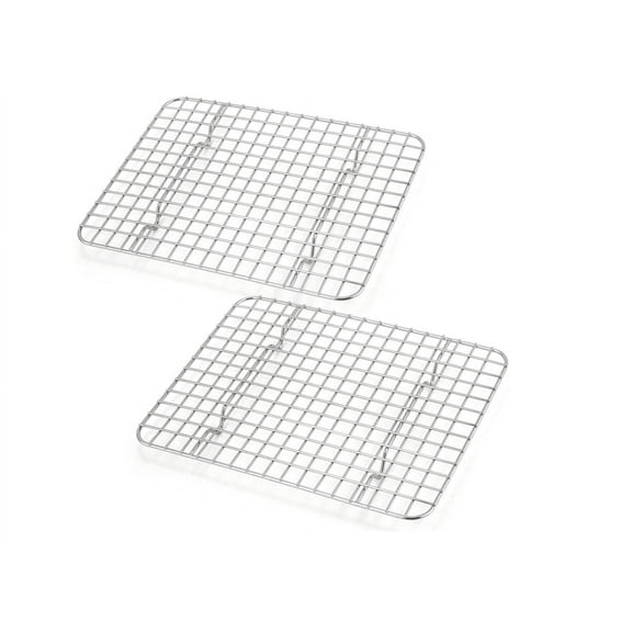 2-Pack Cooling Racks for Baking,Topboutique Stainless Steel Wire Oven Rack Fits Sheet Pan for Cake/Cookies/Cooking/Roasting/Grilling, Rustproof & Dishwasher Safe, 12 x 9 x 0.6 inch Rectangle