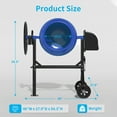 thumbnail image 2 of TABU Electric Cement Mixer,6.0 Cu ft Freestanding Concrete Mixer with Wheels for Stucco/Seeds(Blue), 2 of 8