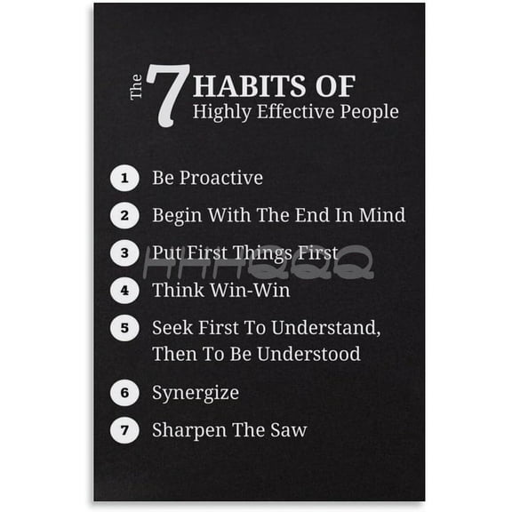 7 Habits Of Highly Effective People Book Summary Poster Success  Wall Art for Home Bedroom Living Room Decor Aesthetics