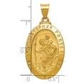 thumbnail image 2 of 14k Yellow Gold Polished and Satin St. Christopher Medal Pendant Necklace 36x18.5mm Wide Pendant for Women, 2 of 2