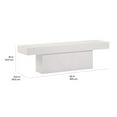 thumbnail image 3 of Seasonal Living Perpetual T-Bench Concrete Dining Bench in Ivory White, 3 of 4