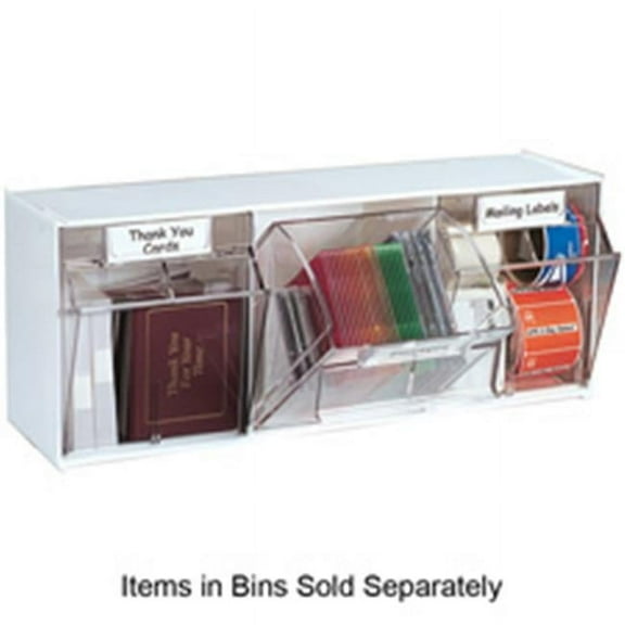 Deflect-O Corporation  Tilt Bins- Interlocking- 4-Bins- 23-.63in.x6-.63in.x8-.13in.- White