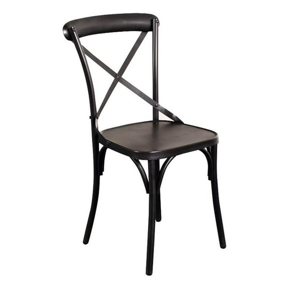 Porter Designs Odeon 18.5" Metal Dining Chair in Dark Gray (Set of 2)
