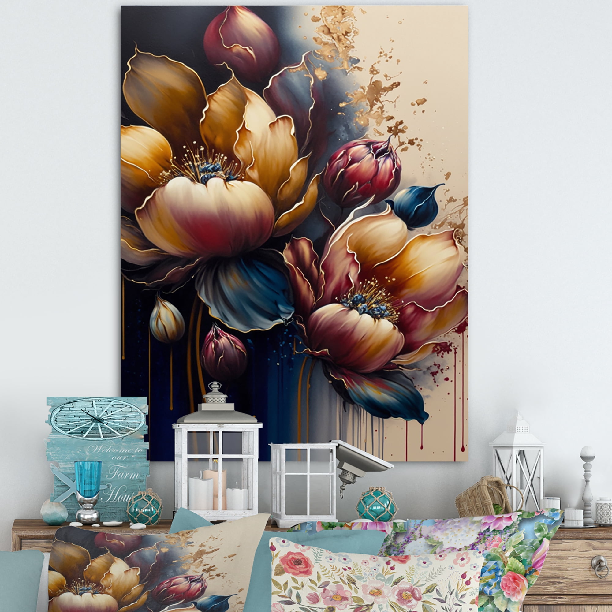 Designart Night Shade Tulip Design I Canvas Wall Art