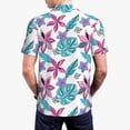 thumbnail image 2 of Polo Shirts for Men, Hawaiian Style Flower Leaves Cuteness Casual Mens Polo Shirts Short Sleeve Button Down Classic Mens Golf Polo Shirts, 2 of 7