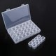 thumbnail image 2 of Caja de almacenamiento de píldoras de plástico transparente de 28 rejillas Contenedor de cuentas de joyería ajustable Caja de divisores extraíbles, 11 Feliz Sencillez, 2 of 5